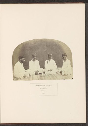 Portrait of four unknown merchants originally from Shekhawati, Rajasthan, based in Indore, Madhya Pradesh, India