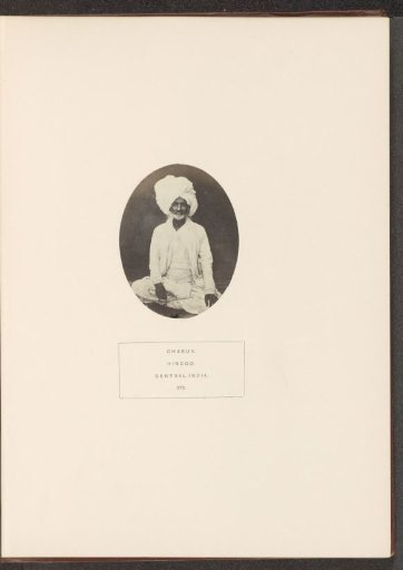 Portrait of an unknown man from the Charan community with a turban, Madhya Pradesh, India