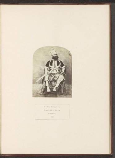 Portrait of Mahomed Khan, an officer at Sekunder Begum, a queen of Bhopal, Madhya Pradesh, India