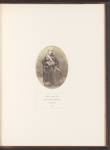 Portrait of Rajah Kissen Ram, a minister from Bhopal, Madhya Pradesh, India