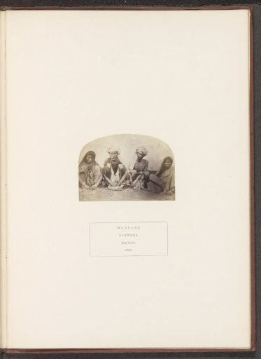 Portrait of four unknown people from the Waddar tribe of the former Berar in central India