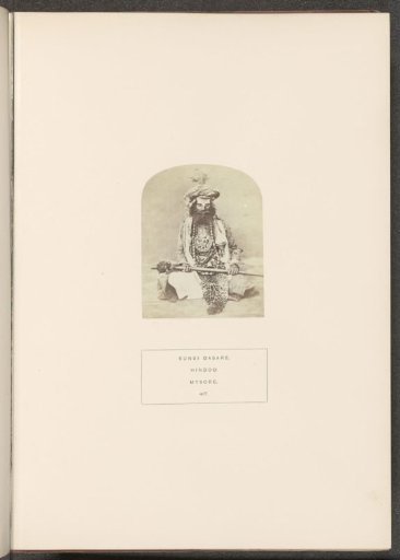 Portrait of an unknown man from the Kunbi community with ceremonial clothes, Mysore, Karnataka, India