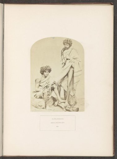 Portrait of two unknown men from the Kurumba tribe of the Nilgiri mountains in Tamil Nadu, India