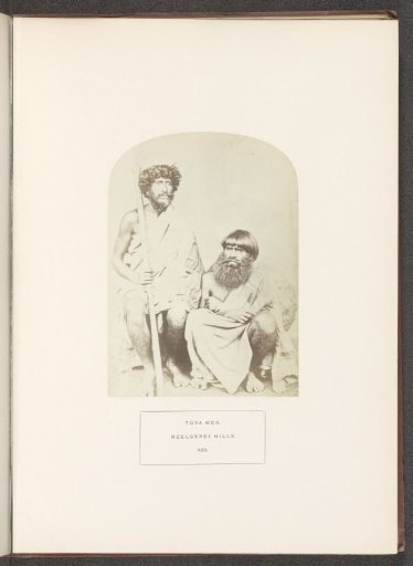 Portrait of two unknown men from the Toda tribe of the Nilgiri mountains in Tamil Nadu, India