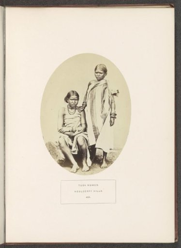 Portrait of two Toda women from the Toda tribe of the Nilgiri mountains in Tamil Nadu, India