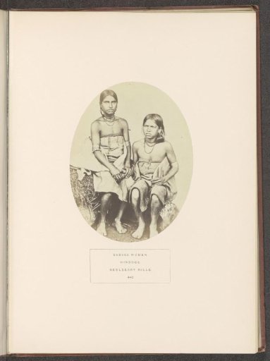 Portrait of two unknown women from the Badaga tribe of the Nilgiri mountains in Tamil Nadu, India
