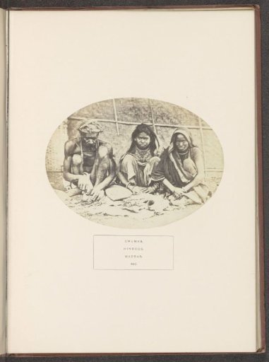 Portrait of three unknown leather workers at work in Chennai, Tamil Nadu, India