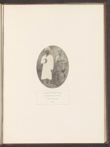 Portrait of an unknown man and woman from the Nadar community of Travancore, India