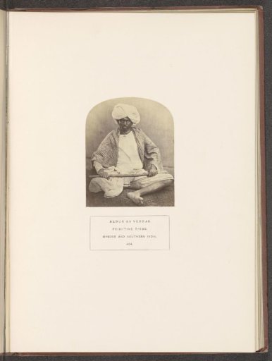 Portrait of an unknown man with a stick in his hands, Mysore, Karnataka, India