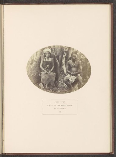 Portrait of the leader of the Kuki tribe and his daughter, Chittagong, Bangladesh