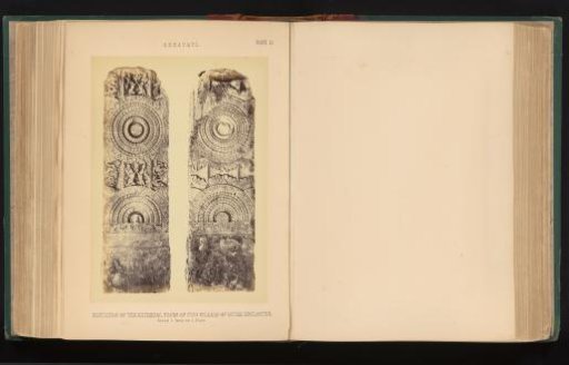 Pillars with relief, Amaravati, Andhra Pradesh, India