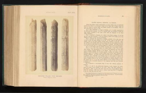 Four pillars with relief, Amaravati, Andhra Pradesh, India
