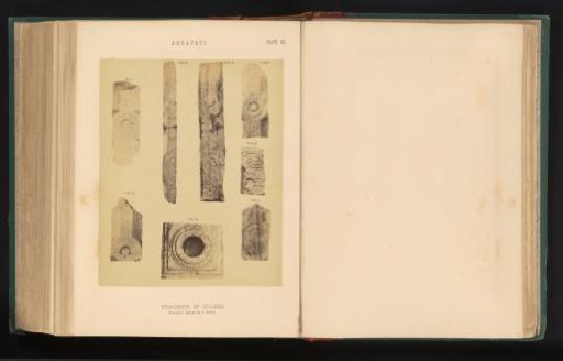 Eight fragments of pillars, Amaravati, Andhra Pradesh, India