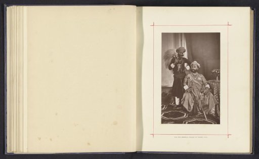 Portrait of Tukojirao Holkar II with a servant