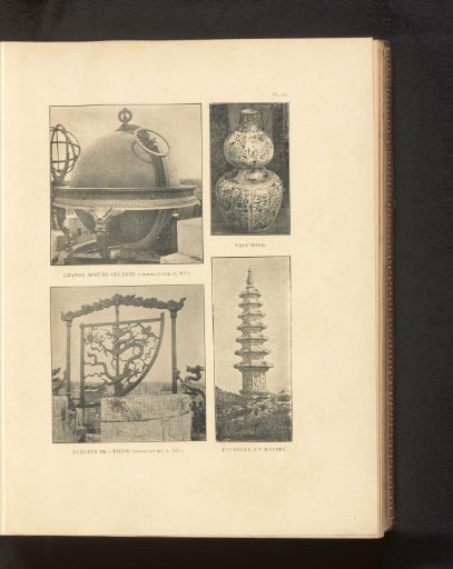 Instrument of the Old Observatory at Peking, Vase from the Ming Dynasty, Instrument of the Old Observatory at Peking, and View of a Tower