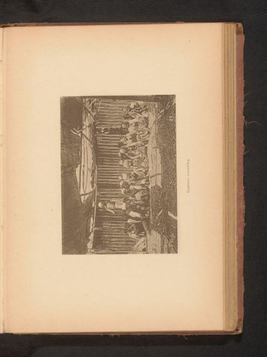 Portrait of unknown persons in costume, some wearing masks
