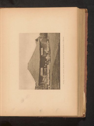 View of a group of unknown European persons in front of a dwelling at Mataram