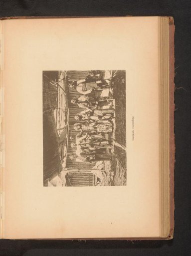 Portrait of unknown persons in costume, some wearing masks