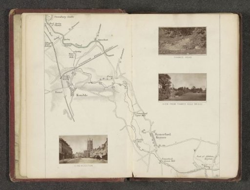 Map with three images of places along the Thames