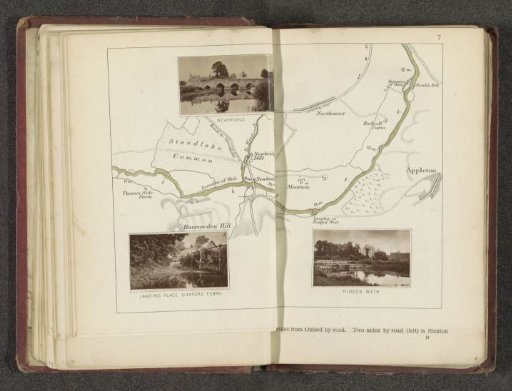Map with three views of places along the Thames
