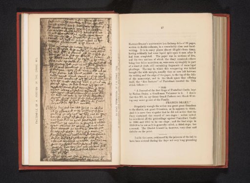 Reproduction of a Page from a Manuscript by Nathan Drake
