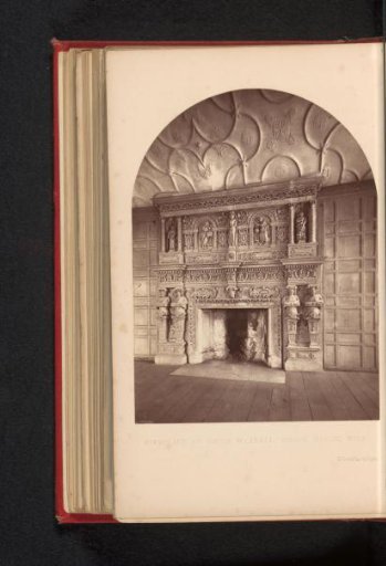 View of a fireplace in Manor House, South Wraxall, Wiltshire