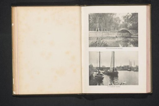 View of Wroxham Bridge with geese and sailing boats