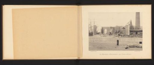 View of a machine in the remains of an ammunition factory that exploded in Oosterweel near Antwerp in 1889