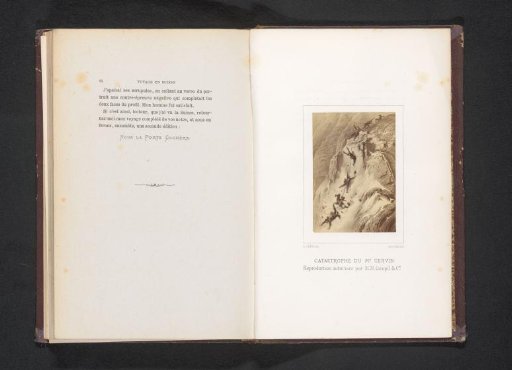 Photographic reproduction of an illustration of the Matterhorn disaster by Gustave Doré