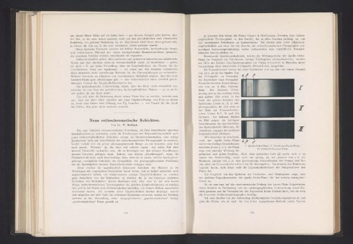 Three strips illustrating the difference between photographic materials