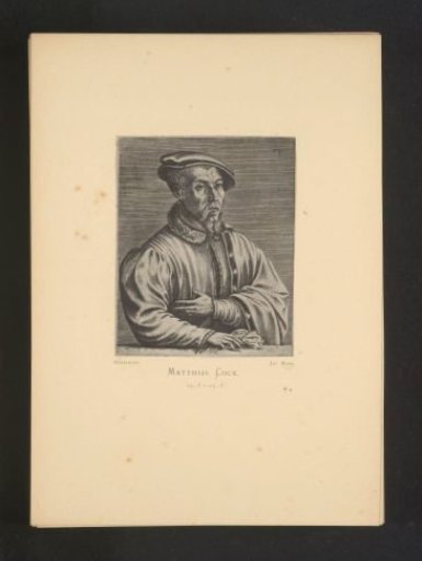 Reproduction of an engraving of a portrait of Matthijs Cock by Johannes Wierix