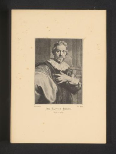 Reproduction of an engraving of a portrait of Jan-Baptist Barbé by Schelte Adamsz. Bolswert