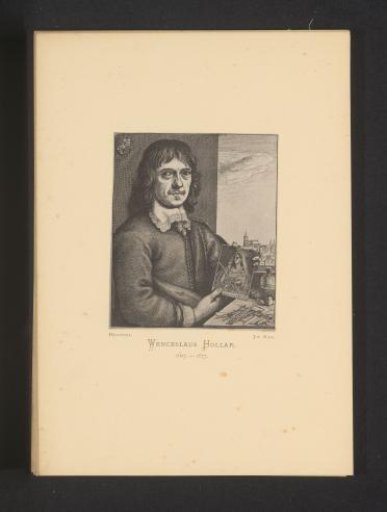 Reproduction of an etching of a portrait of Wenceslaus Hollar by Wenceslaus Hollar
