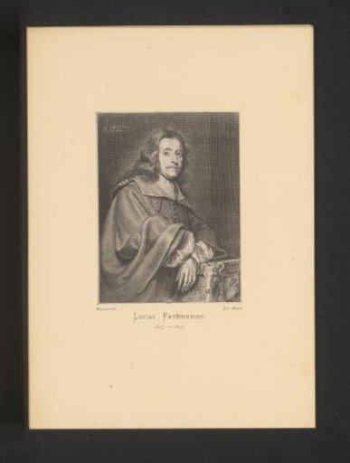 Reproduction of an engraving of a portrait of Lucas Faydherbe by Pieter de Jode (II)