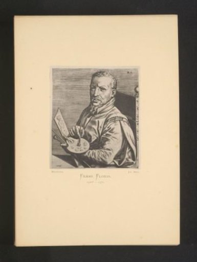 Reproduction of an engraving of a portrait of Frans Floris by Johannes Wierix