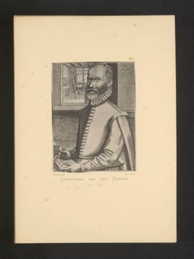 Reproduction of an engraving of a portrait of Crispijn van den Broeck by Hendrick Hondius