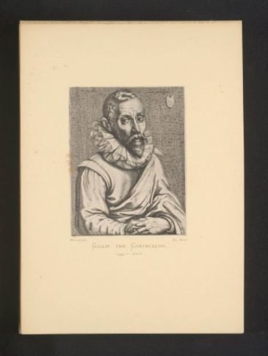 Reproduction of an engraving of a portrait of Gillis van Coninxloo by Hendrick Hondius