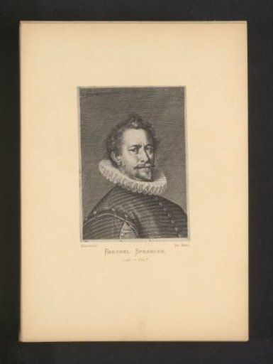 Reproduction of an engraving of a portrait of Bartholomeus Spranger by Johann Sadeler (I)