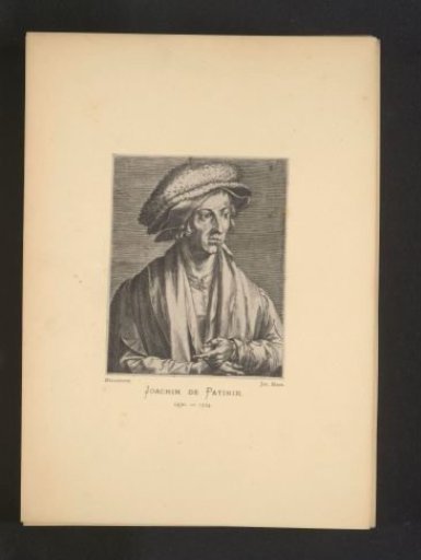 Reproduction of an engraving of a portrait of Joachim Patinir by Cornelis Cort