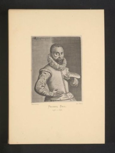 Reproduction of an engraving of a portrait of Paul Bril by Hendrick Hondius