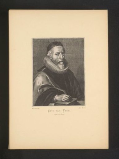 Reproduction of an engraving of a portrait of Otto van Veen by Egidius Rucholle and Gertruida van Veen