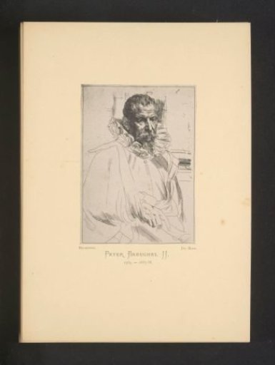 Reproduction of an engraving of a portrait of Pieter Brueghel (II) by Anthony van Dyck
