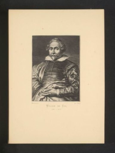 Reproduction of an engraving of a portrait of Willem de Vos by Schelte Adamsz. Bolswert and Anthony van Dyck