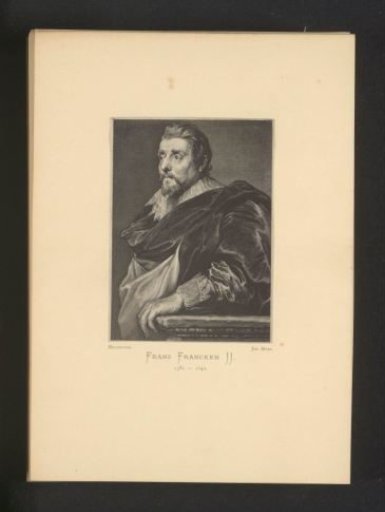 Reproduction of an engraving of a portrait of Frans Francken (II) by Willem Hondius