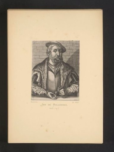 Reproduction of an engraving of a portrait of Jan van Amstel by Hendrick Hondius