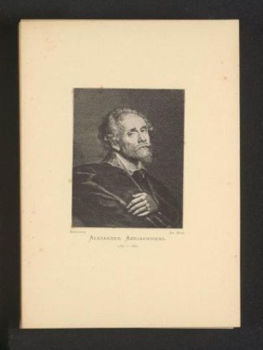 Reproduction of an engraving of a portrait of Alexander Adriaenssen by Antony van der Does