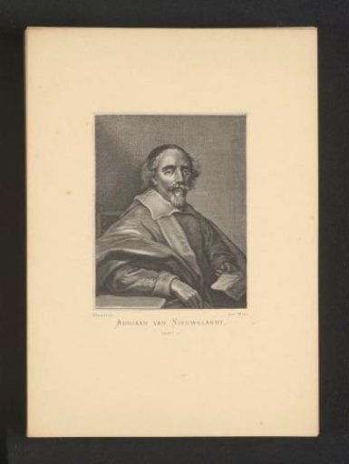 Reproduction of an engraving of a portrait of Adriaen van Nieulandt by Coenraet Waumans
