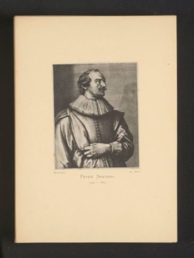 Reproduction of an engraving of a portrait of Peter Snayers by Andries Jacobsz. Stock
