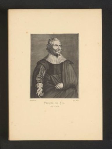 Reproduction of an engraving of a portrait of Paul de Vos by Adriaen Lommelin