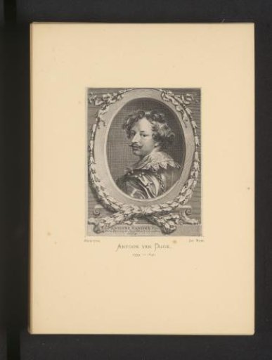 Reproduction of an engraving of a portrait of Anthony van Dyck by Albertus Clouwet